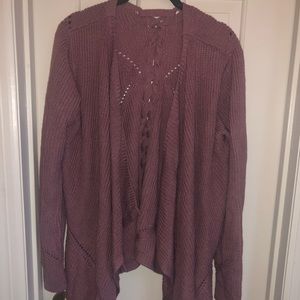 Pink open body sweater w/ Braid down the back